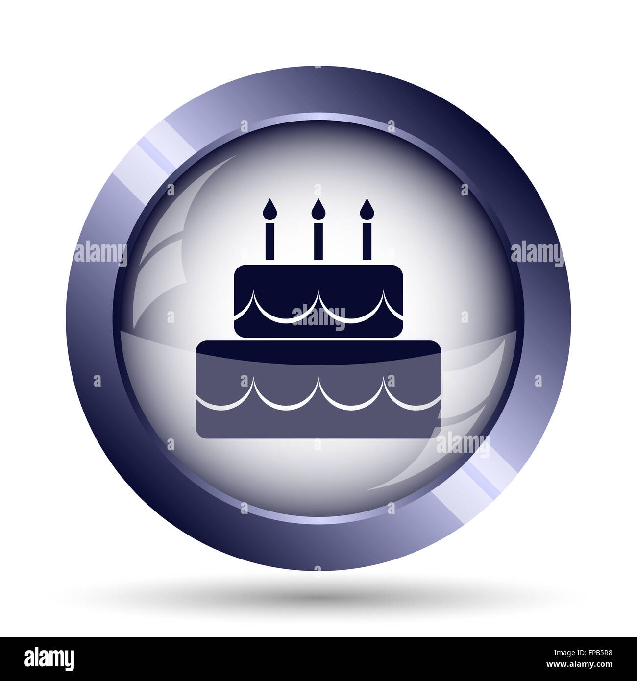 Cake icon. Internet button on white background Stock Photo - Alamy