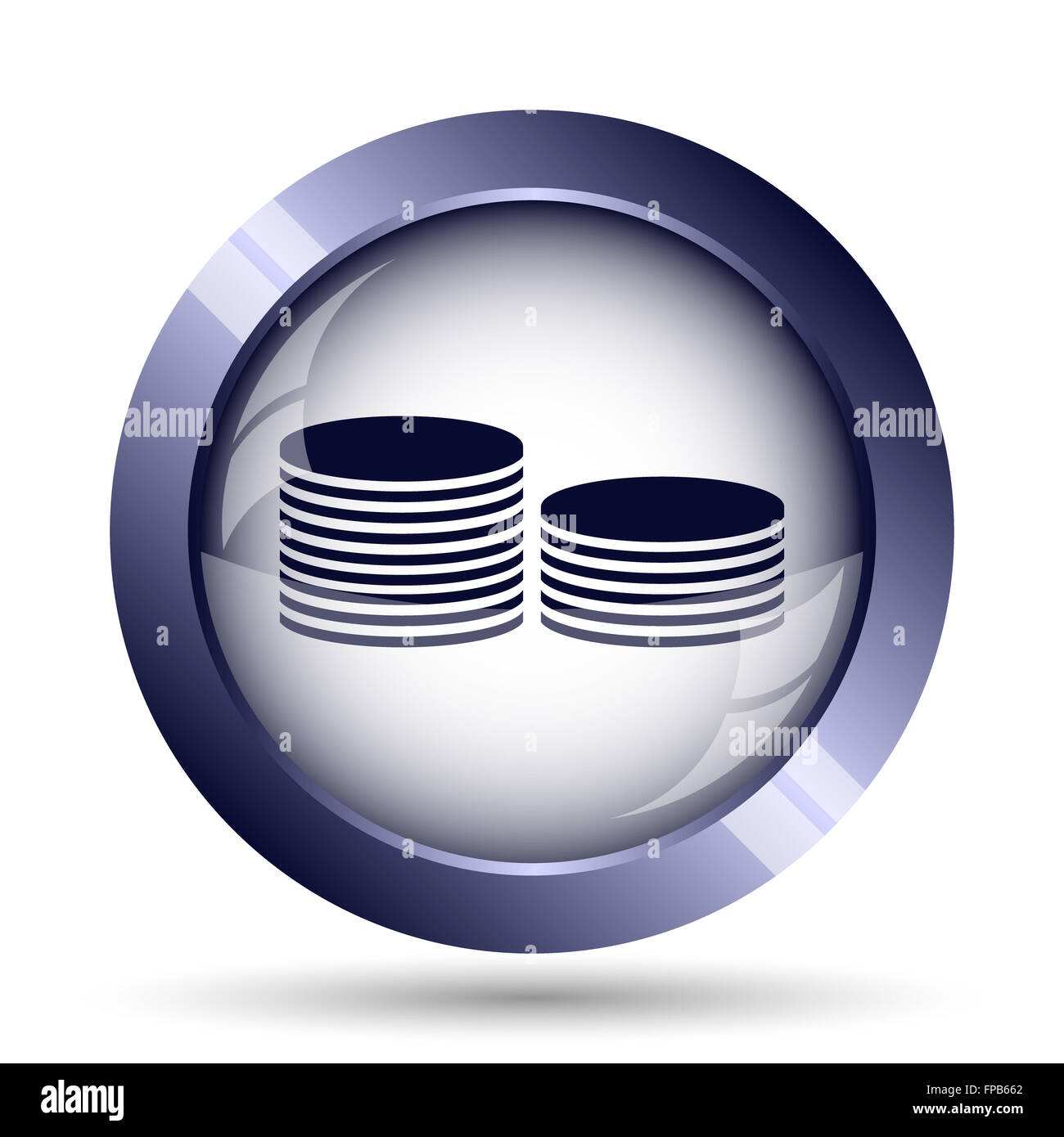 Coins.Money icon. Internet button on white background Stock Photo - Alamy