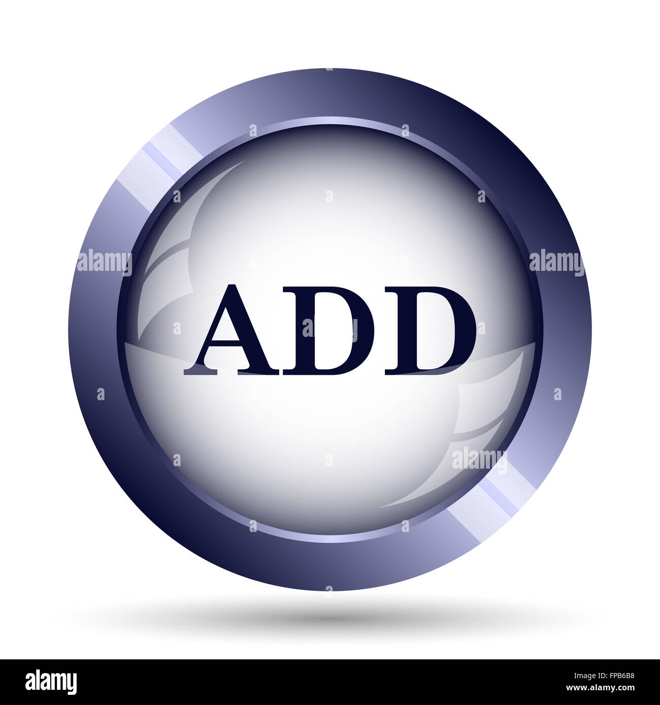 Add icon. Internet button on white background Stock Photo - Alamy