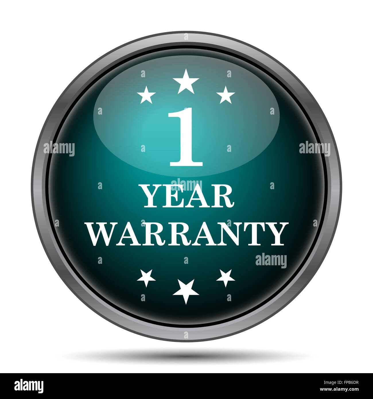 1 year warranty icon. Internet button on white background Stock Photo ...