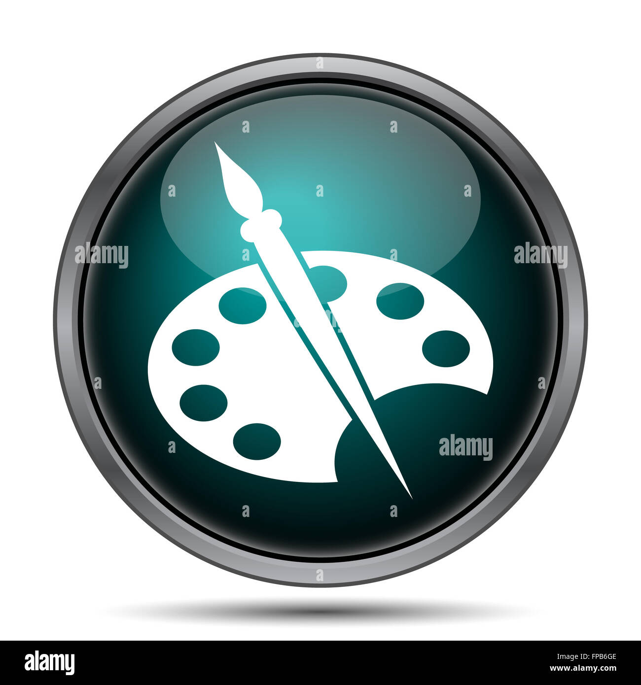 Painting icon. Internet button on white background Stock Photo - Alamy