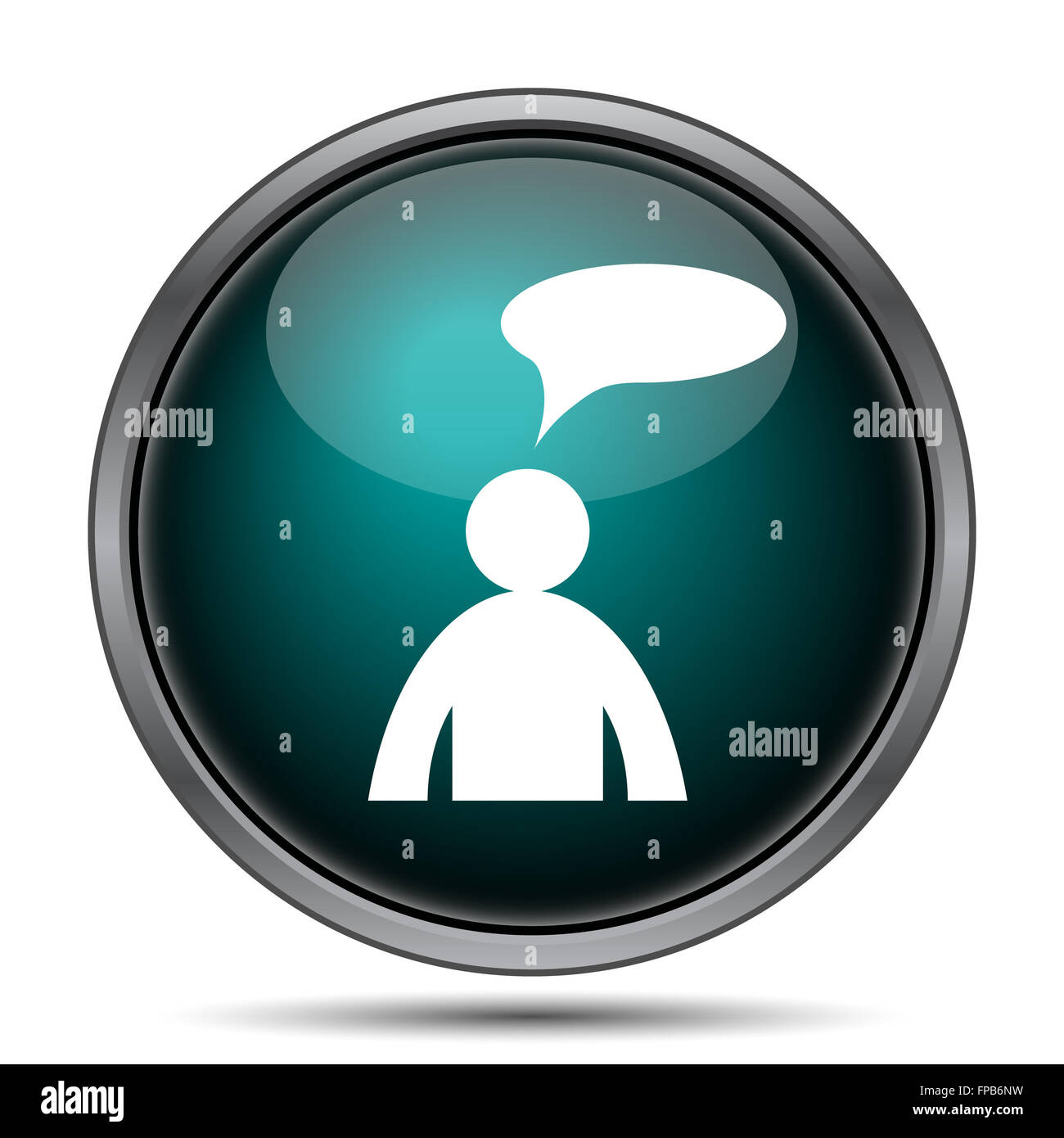 Comments icon. Internet button on white background. - man with bubble ...