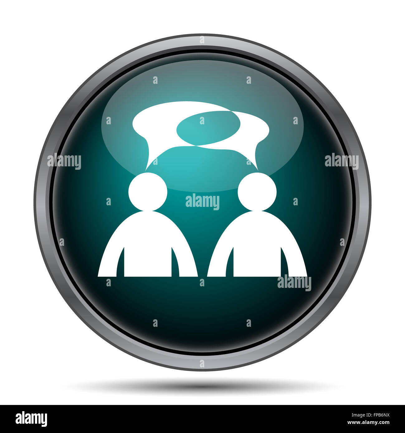 Comments icon. Internet button on white background. - men with bubbles ...