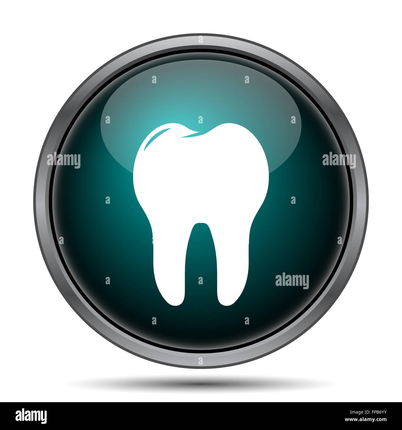Tooth icon. Internet button on white background Stock Photo - Alamy