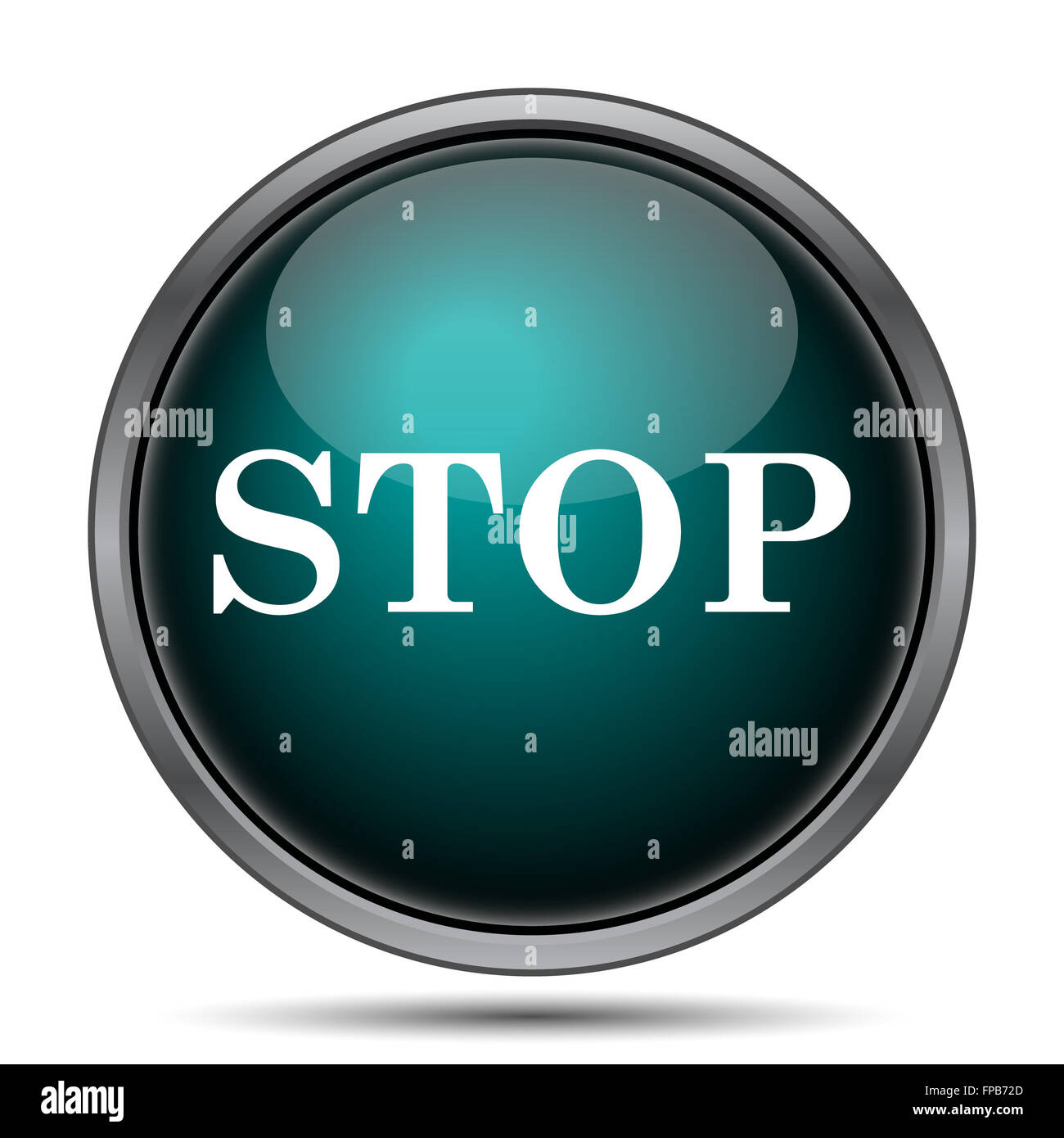 Stop icon. Internet button on white background Stock Photo - Alamy