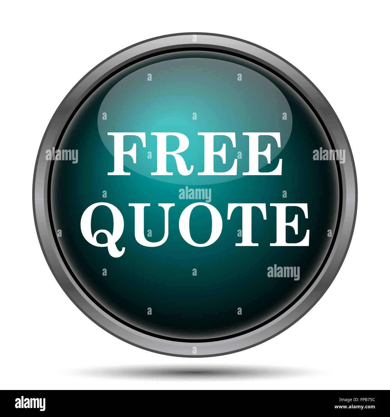Free quote icon. Internet button on white background Stock Photo - Alamy