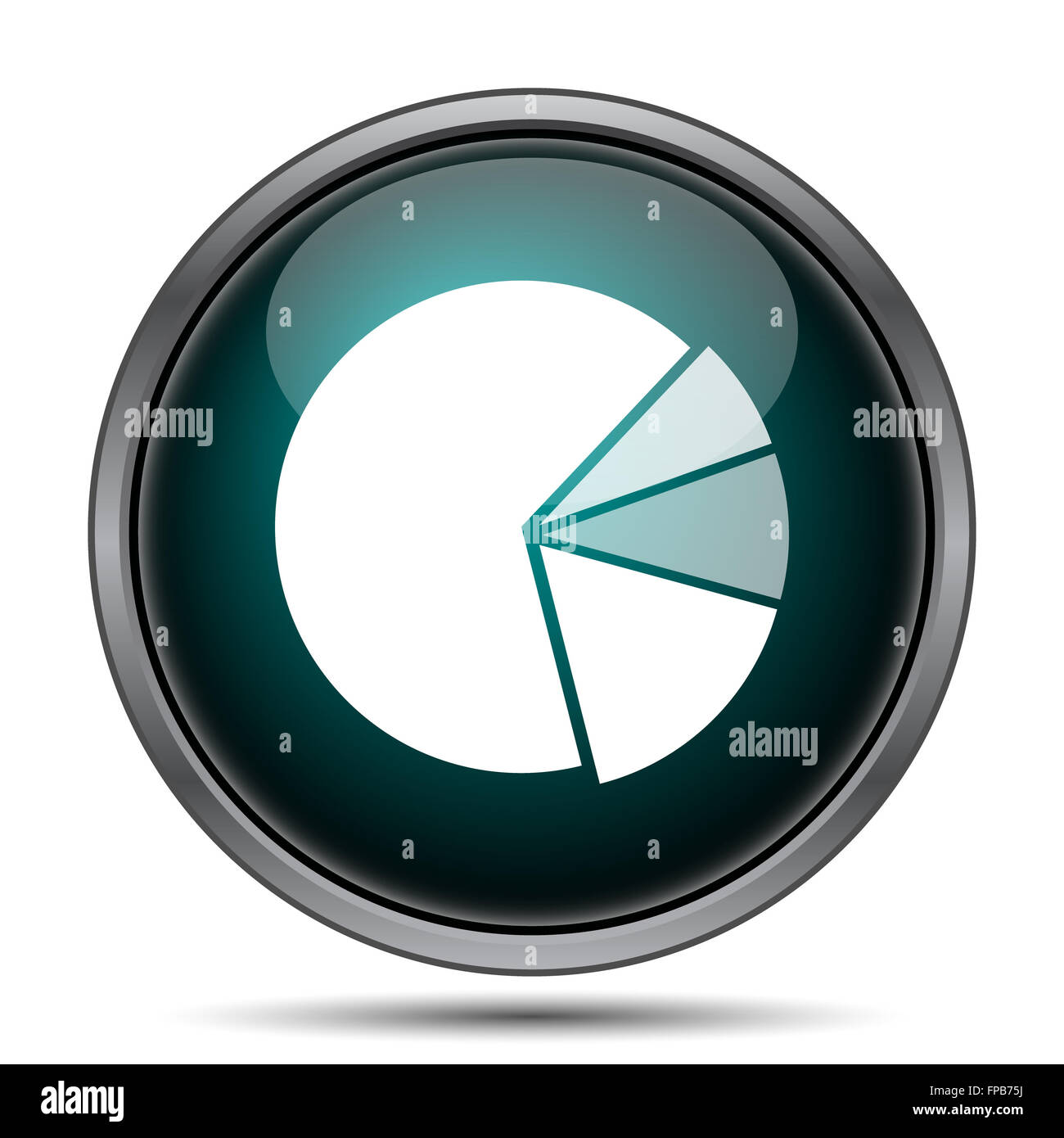 Chart pie icon. Internet button on white background Stock Photo - Alamy