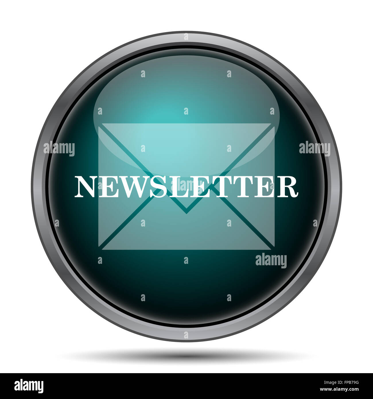 Newsletter icon. Internet button on white background Stock Photo - Alamy