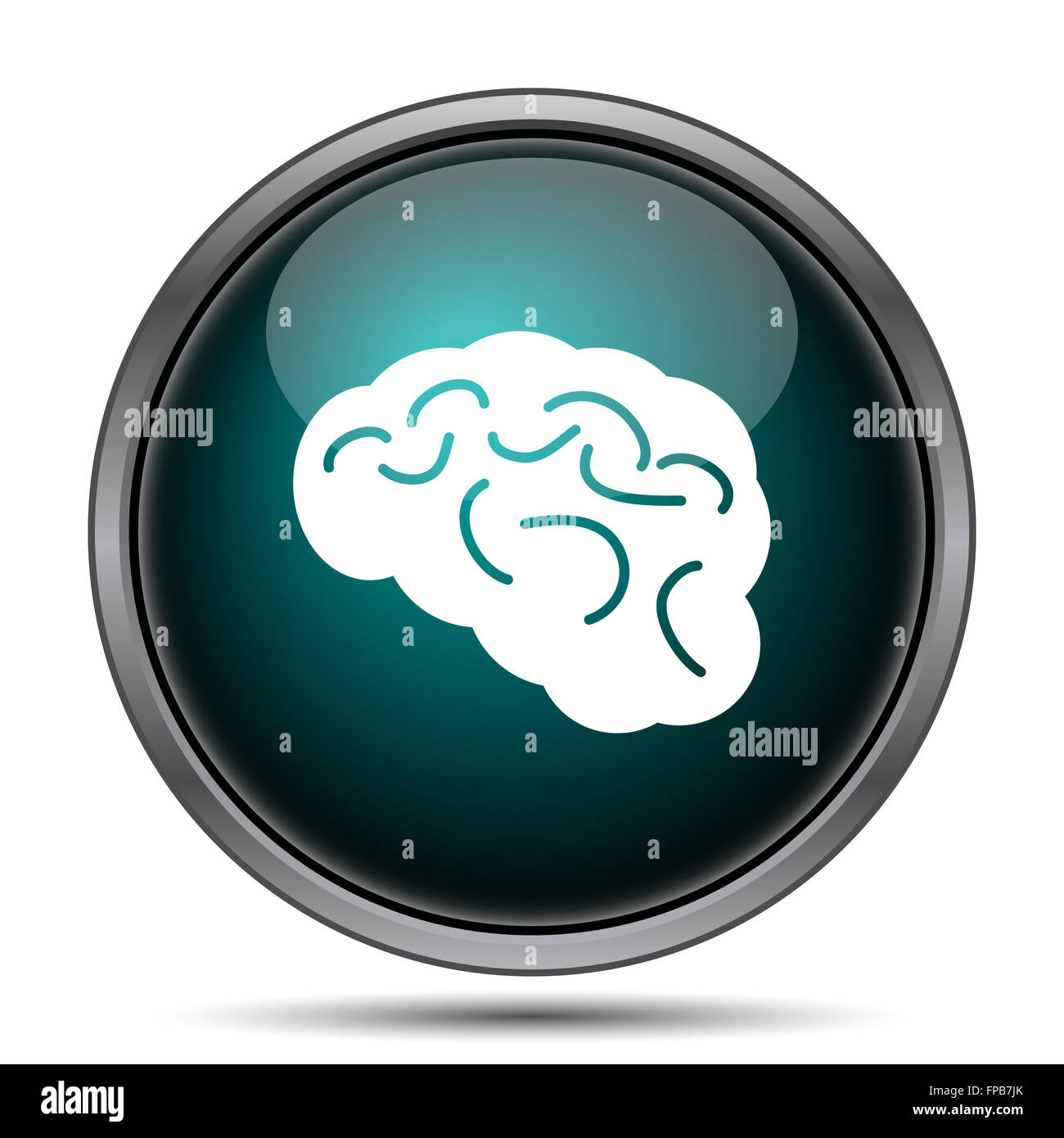 Brain icon. Internet button on white background Stock Photo - Alamy