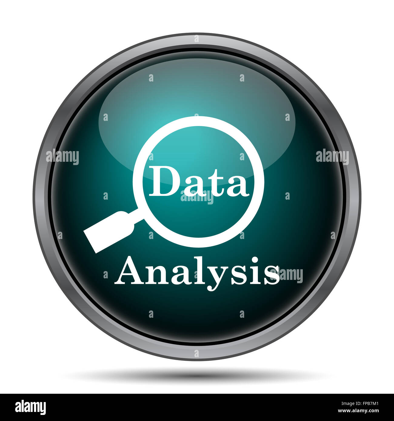 Data analysis icon. Internet button on white background Stock Photo - Alamy