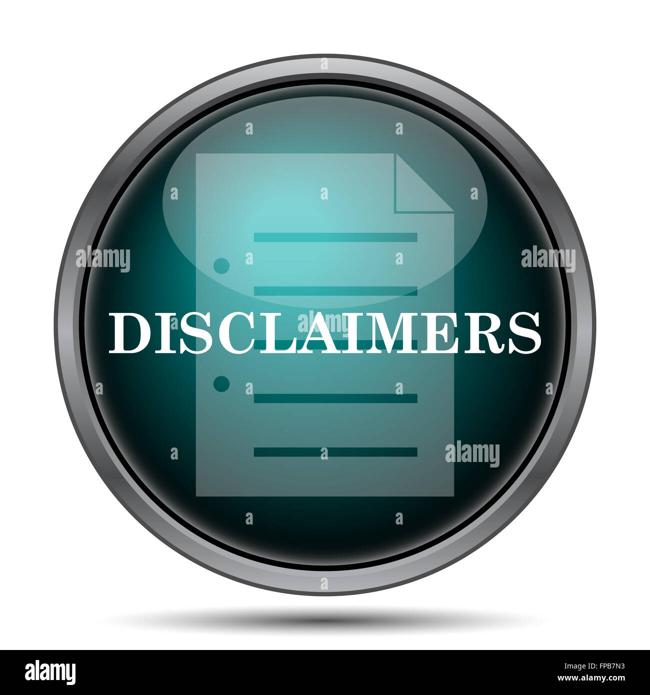 Disclaimers icon. Internet button on white background Stock Photo - Alamy