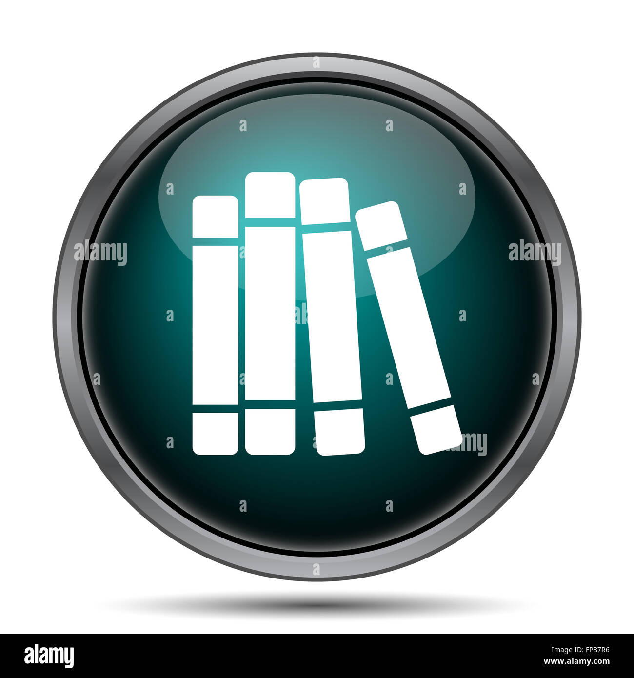 Books library icon. Internet button on white background Stock Photo - Alamy