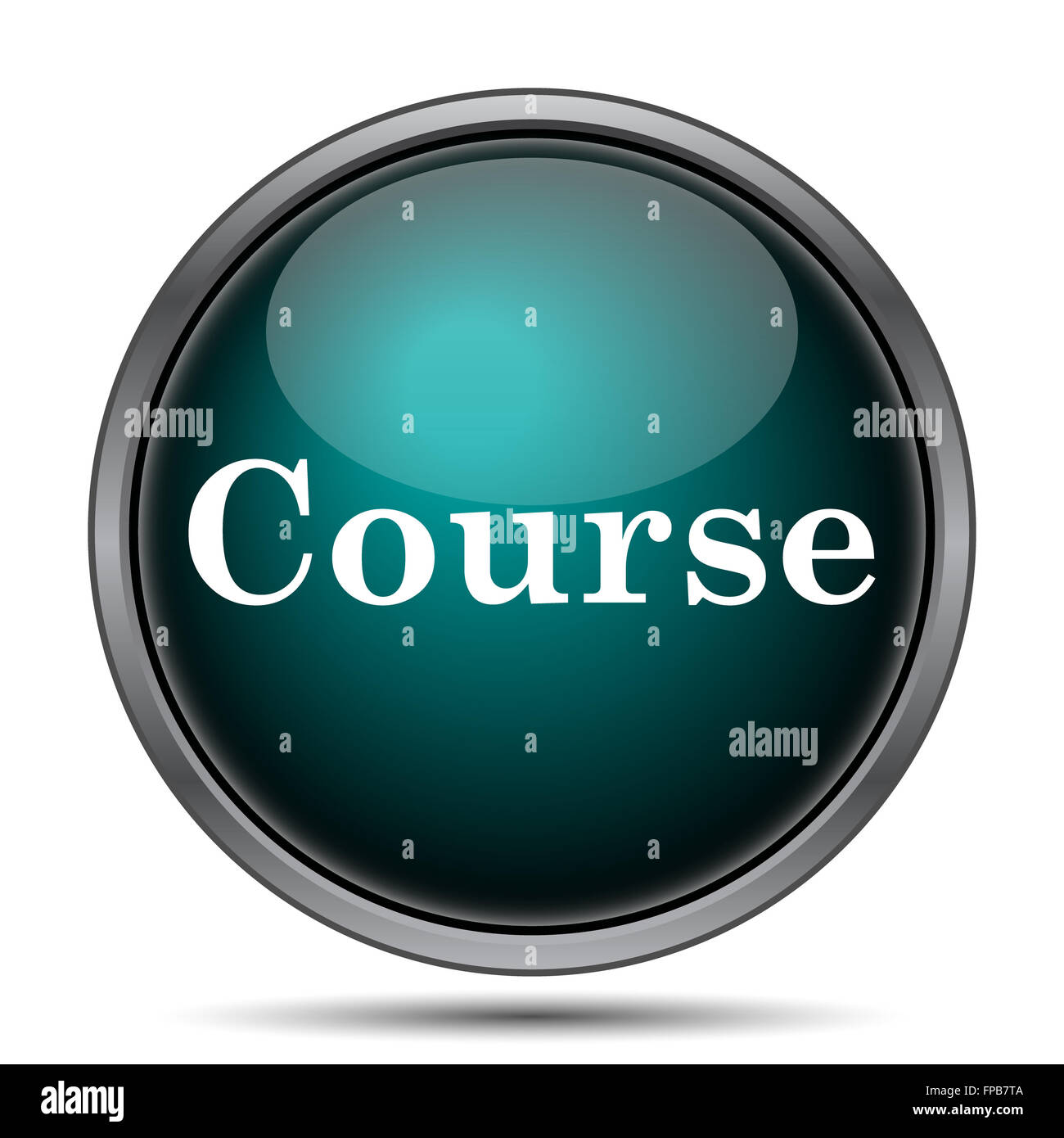 Course icon. Internet button on white background Stock Photo - Alamy