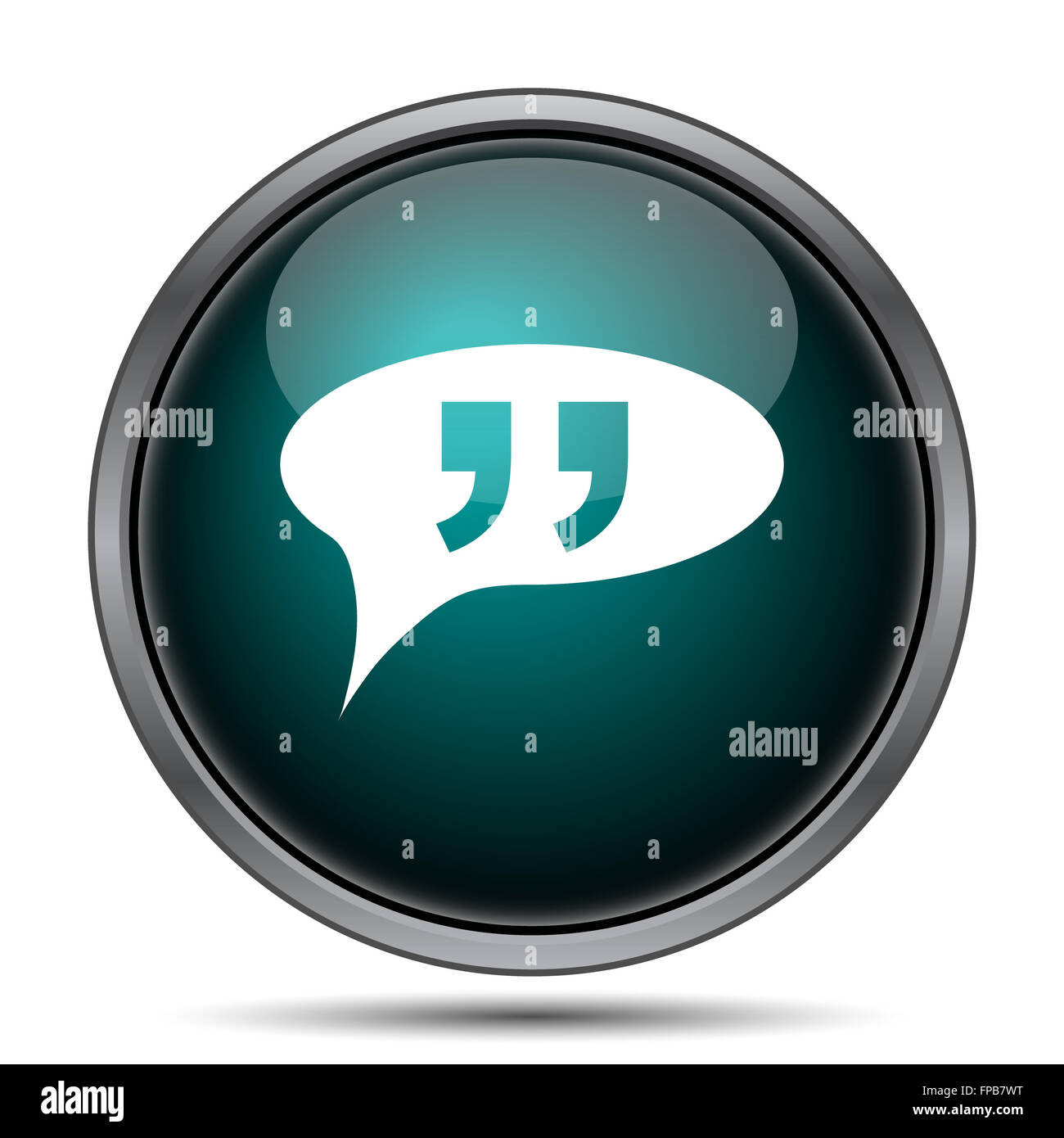 Double quotes icon. Internet button on white background Stock Photo - Alamy