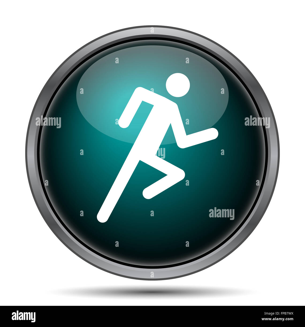 Running man icon. Internet button on white background Stock Photo - Alamy