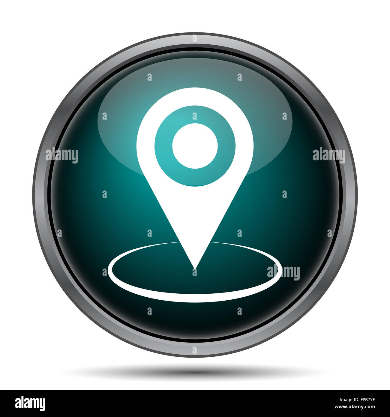 Pin location icon. Internet button on white background Stock Photo - Alamy