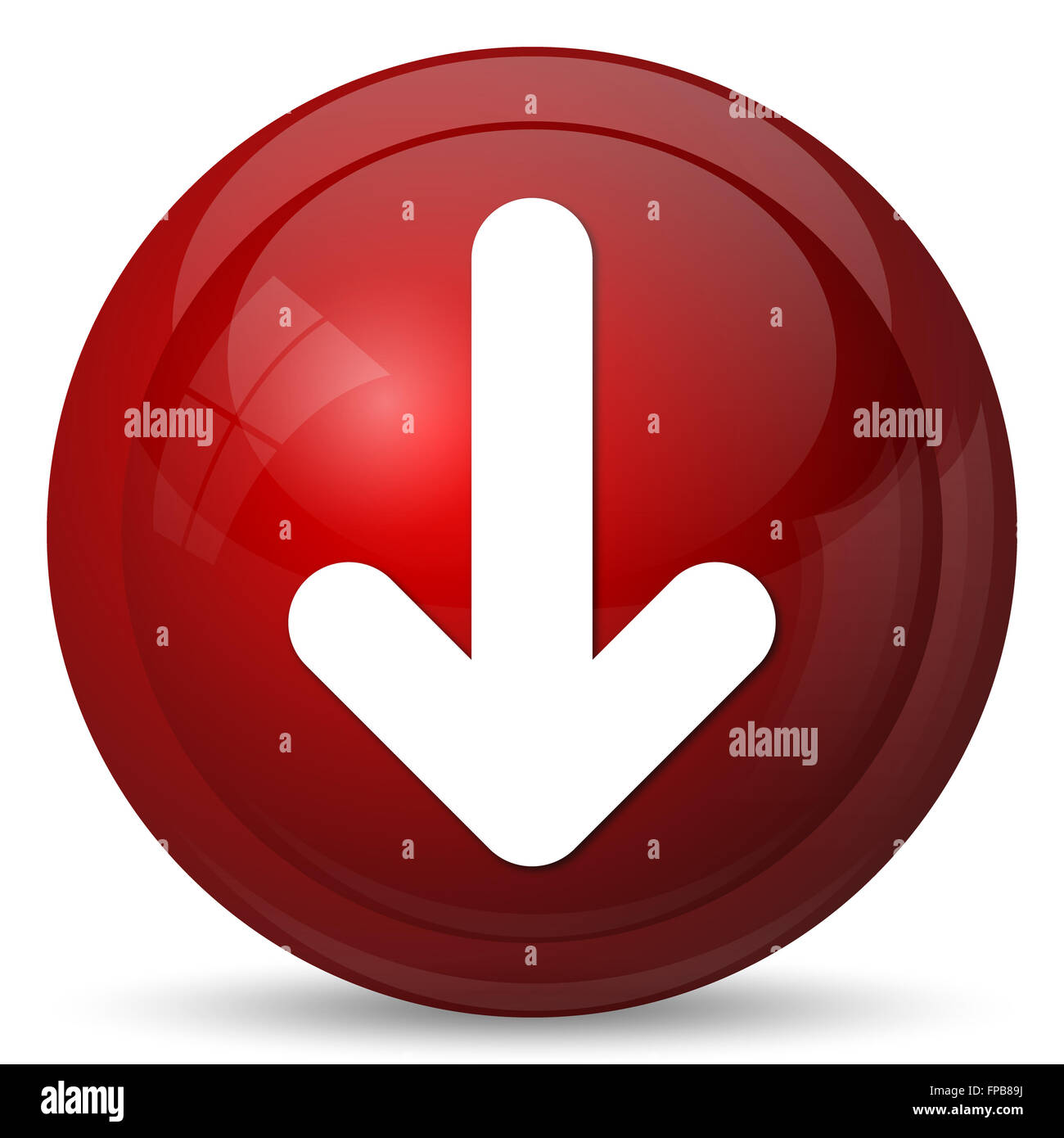 Down arrow icon. Internet button on white background Stock Photo - Alamy