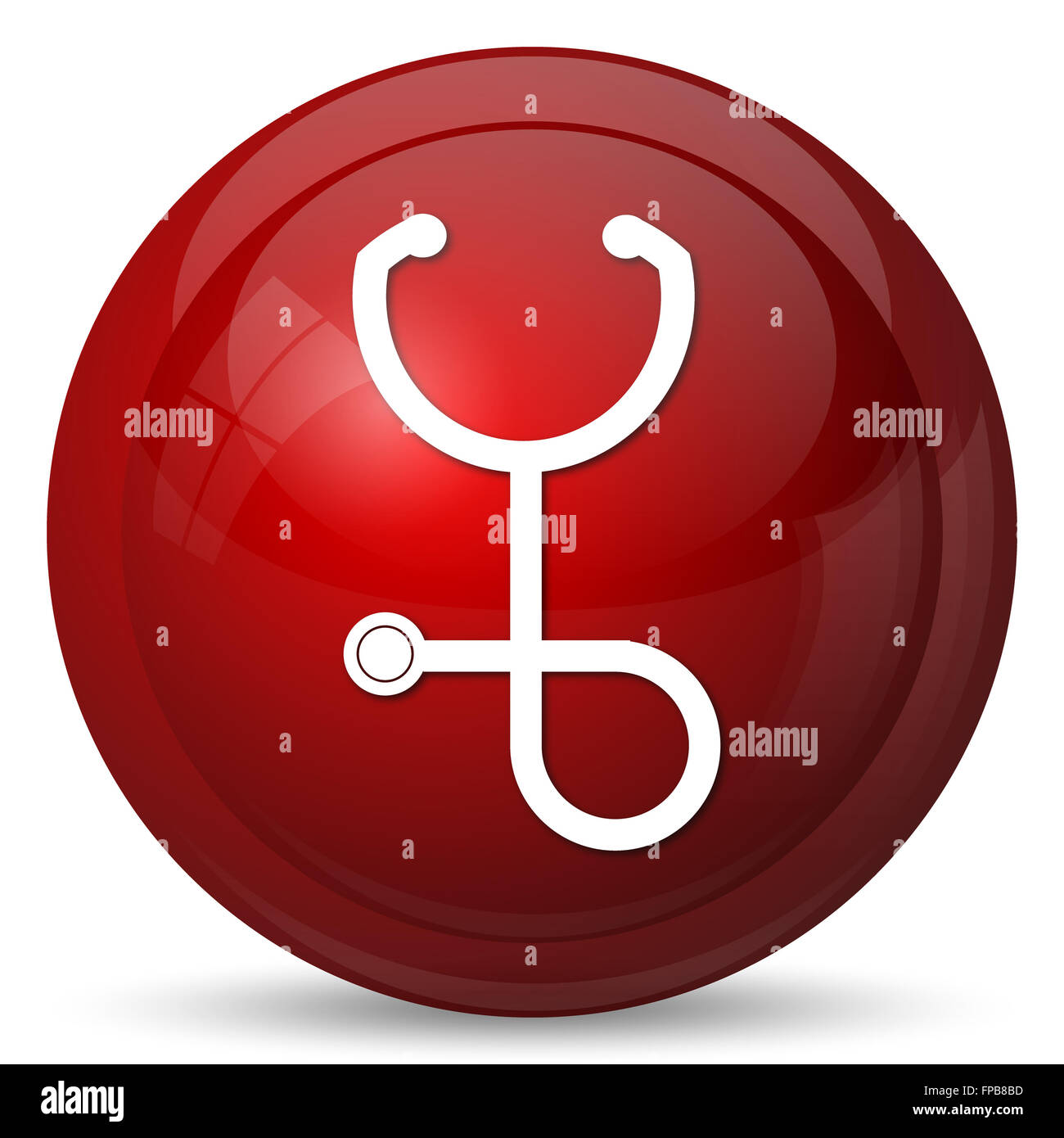 Stethoscope icon. Internet button on white background Stock Photo - Alamy
