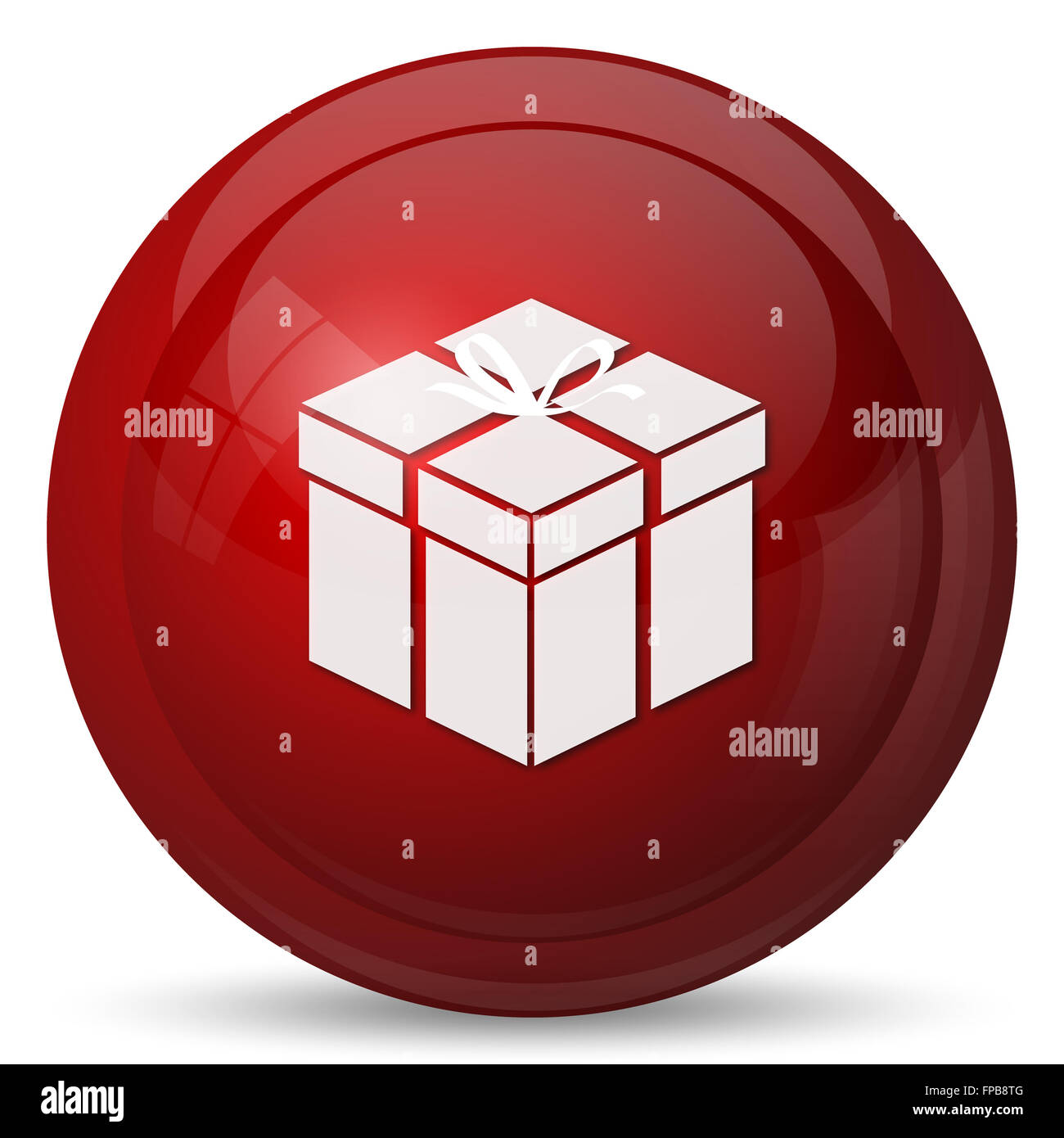 Gift icon. Internet button on white background Stock Photo - Alamy