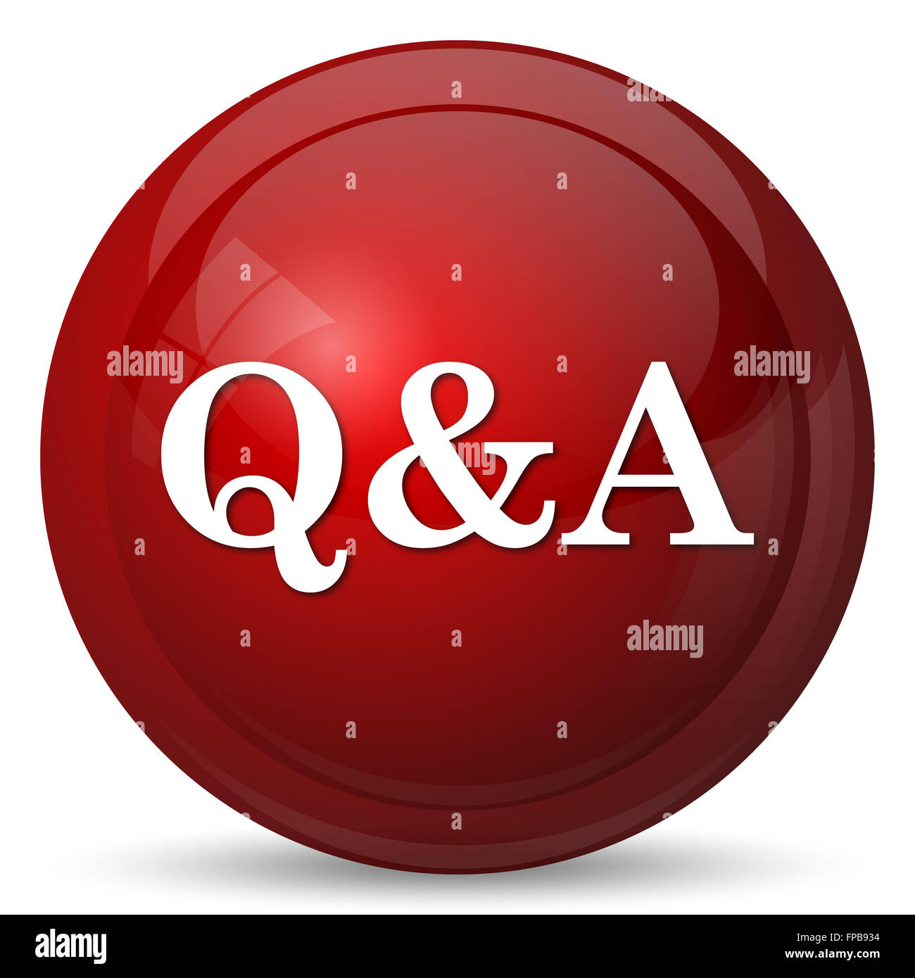 Q&A icon. Internet button on white background Stock Photo - Alamy