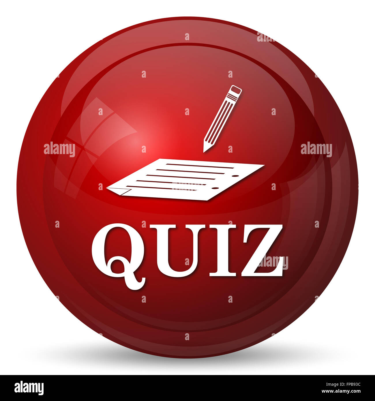 Quiz icon. Internet button on white background Stock Photo - Alamy
