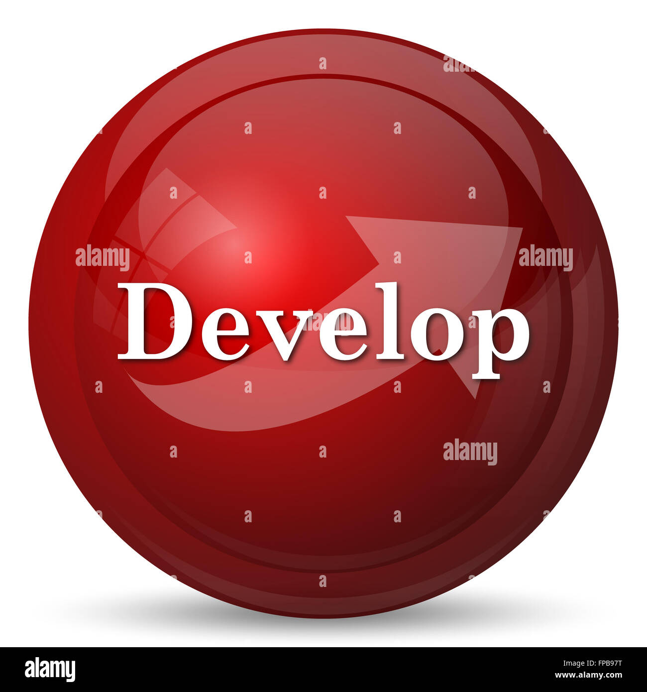 Develop icon. Internet button on white background Stock Photo - Alamy