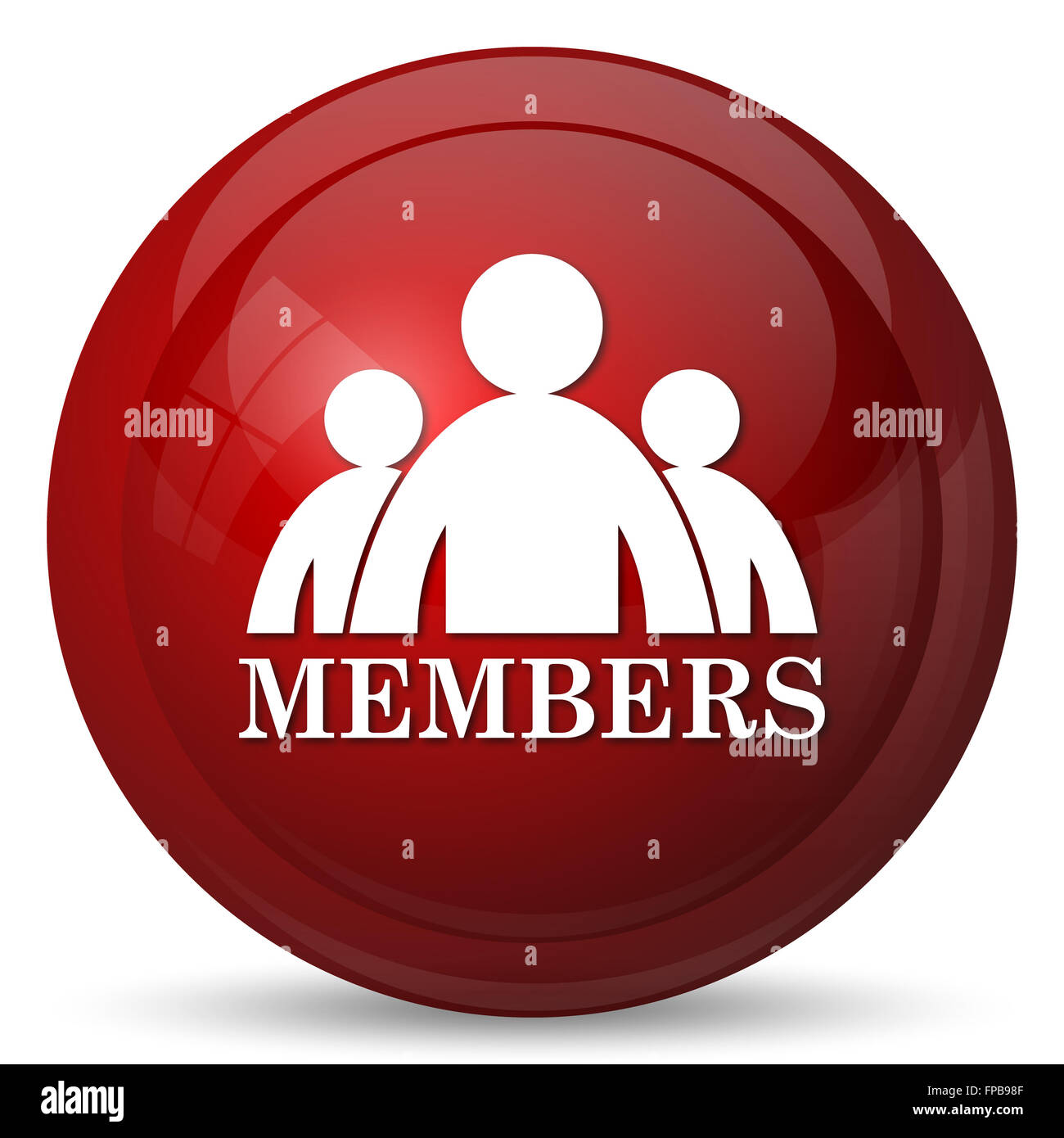 Members icon. Internet button on white background Stock Photo - Alamy