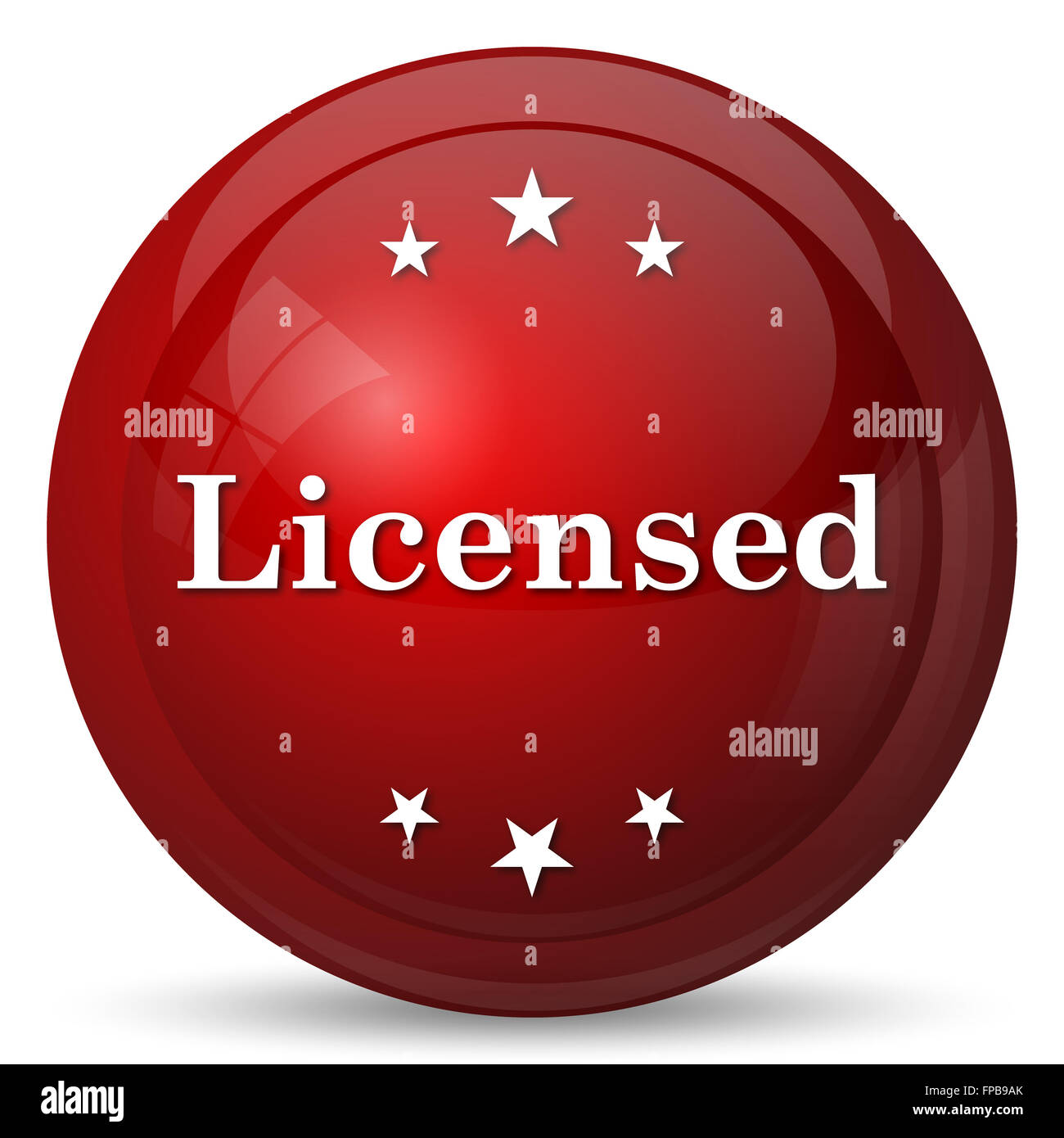 Licensed icon. Internet button on white background Stock Photo - Alamy