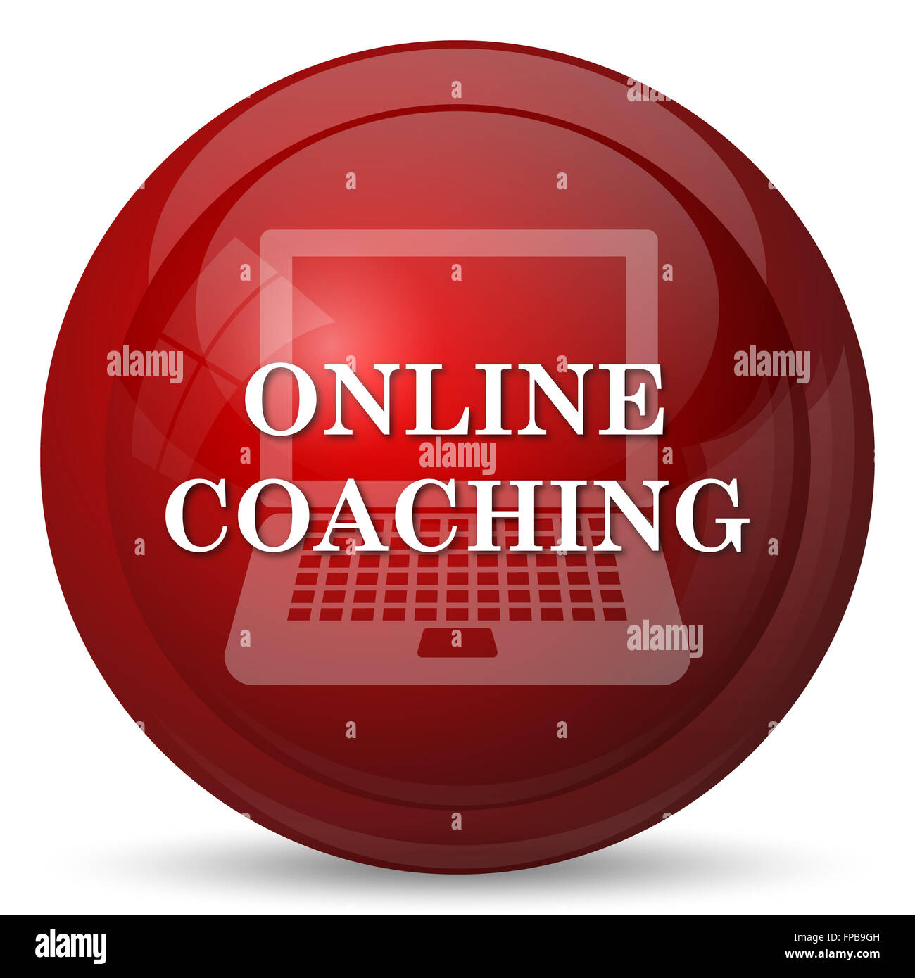 Online coaching icon. Internet button on white background Stock Photo ...