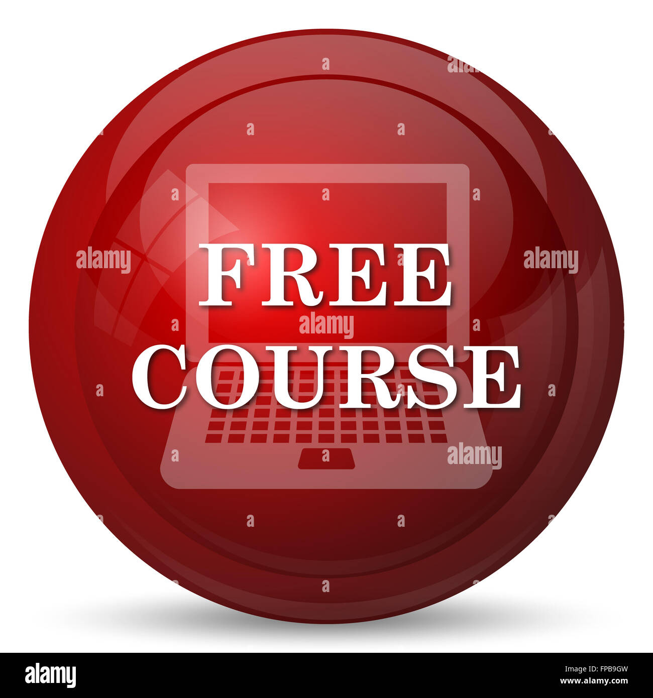 Free course icon. Internet button on white background Stock Photo - Alamy