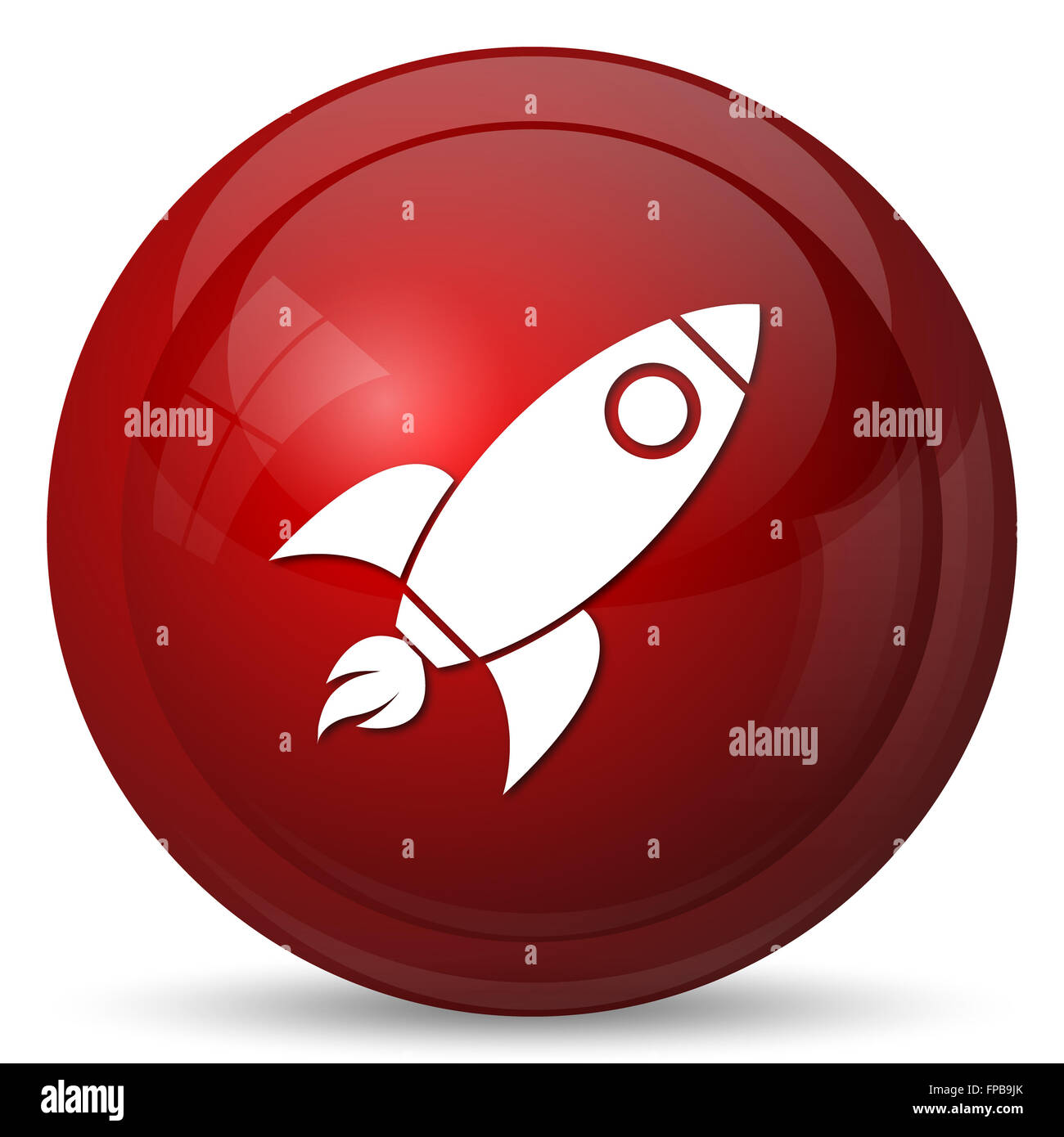 Rocket icon. Internet button on white background Stock Photo - Alamy