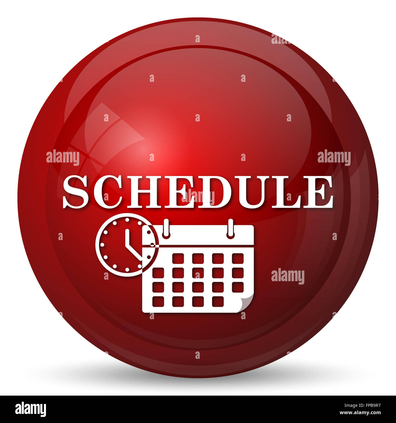 Schedule icon. Internet button on white background Stock Photo - Alamy
