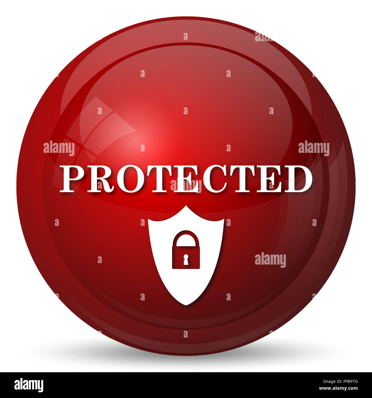 Protected icon. Internet button on white background Stock Photo - Alamy