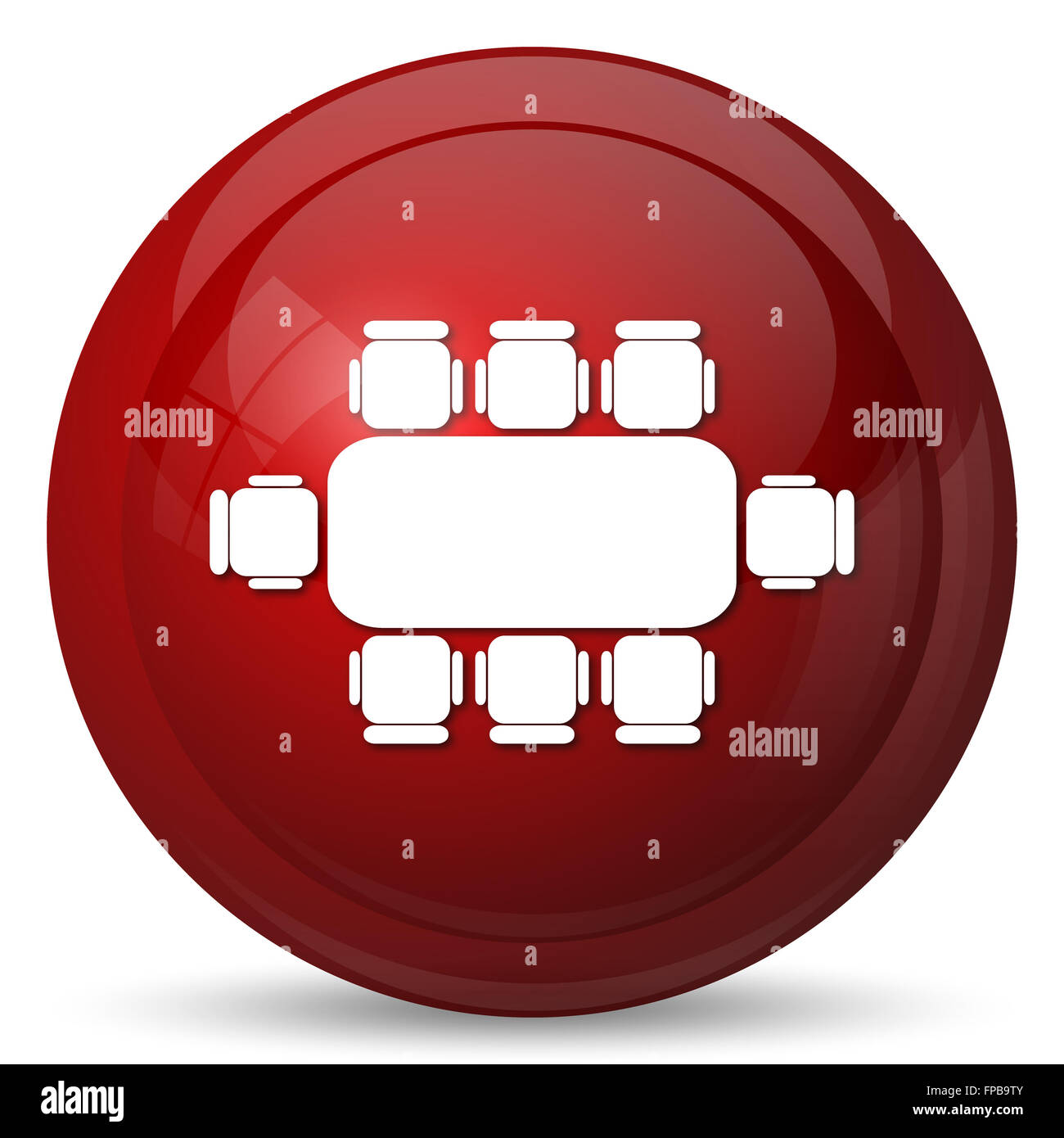 Business meeting table icon. button on white background Stock