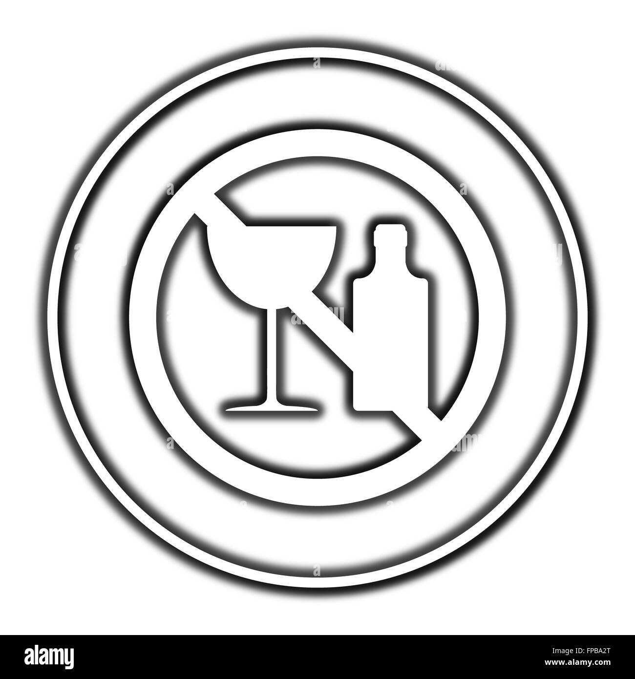 No alcohol icon. Internet button on white background. Stock Photo