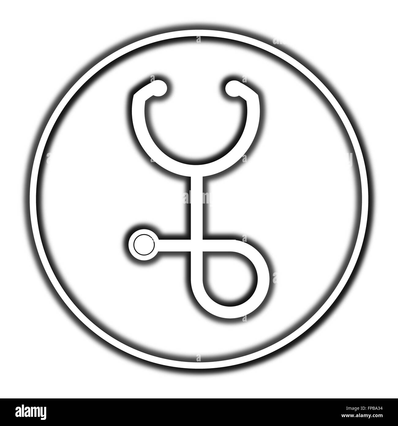 Stethoscope icon. Internet button on white background Stock Photo - Alamy