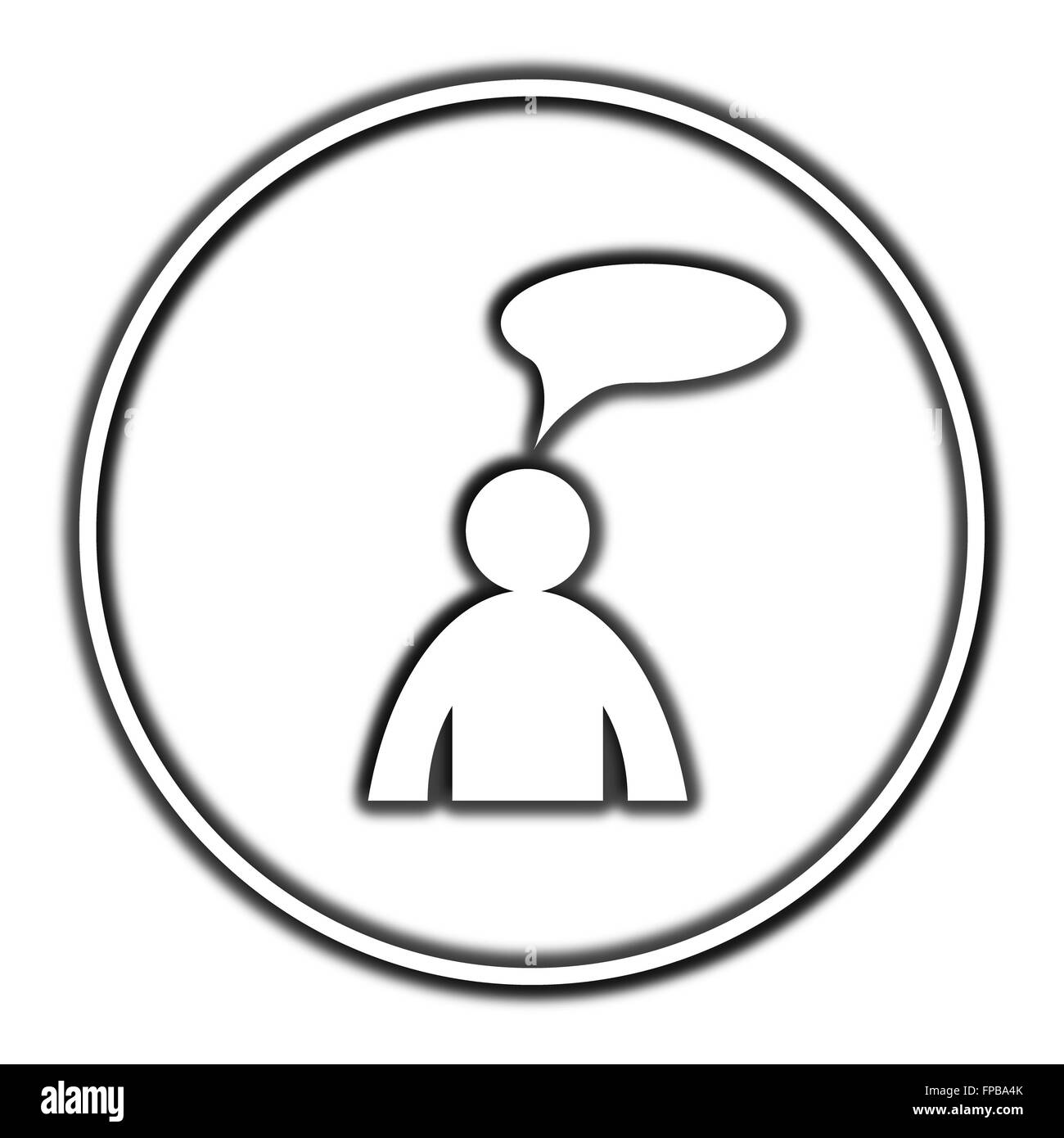 Comments icon. Internet button on white background. - man with bubble ...