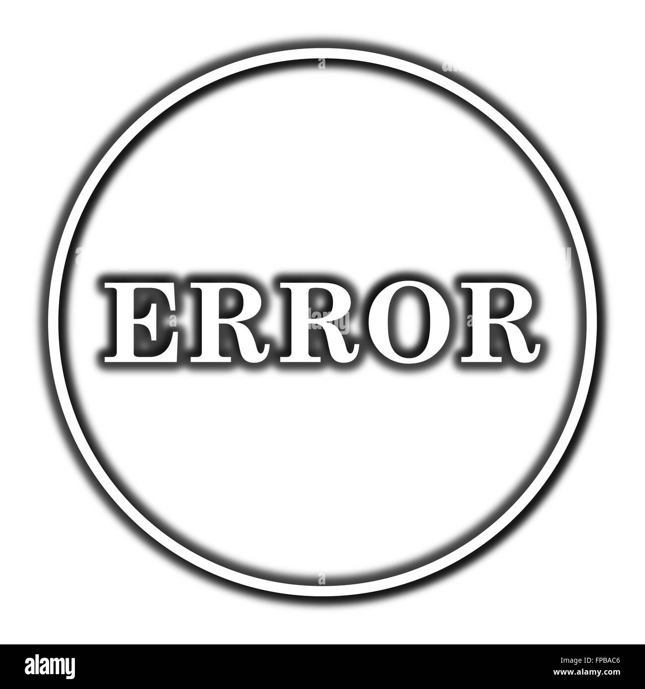 error icon. Internet button on white background Stock Photo - Alamy
