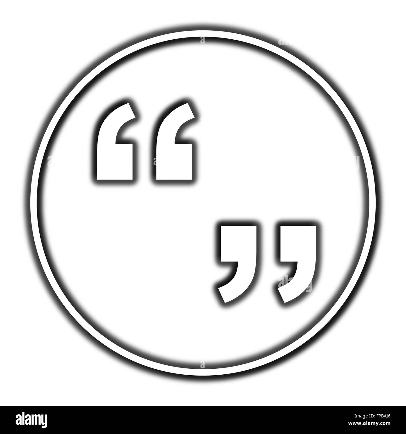 Quotation marks icon. button on white background Stock Photo Alamy