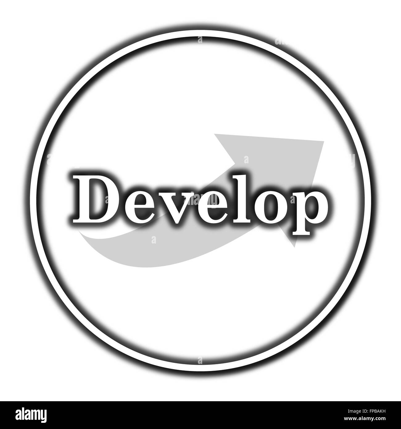 Develop icon. Internet button on white background Stock Photo - Alamy