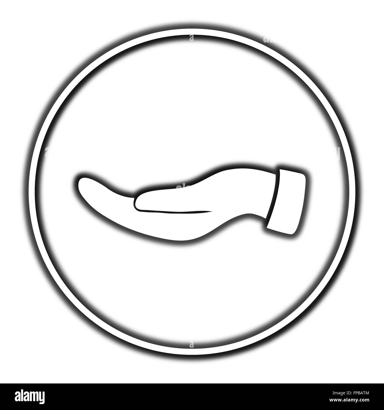Hand icon. Internet button on white background Stock Photo - Alamy