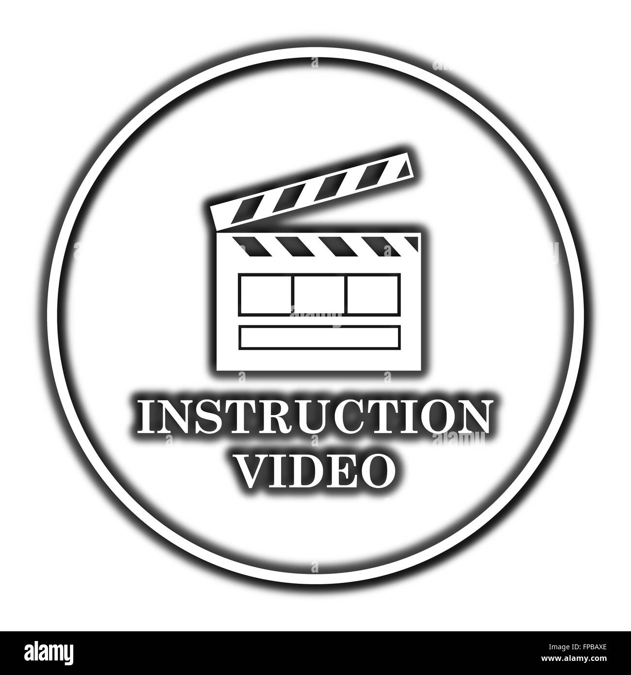 Instruction video icon. Internet button on white background Stock Photo ...