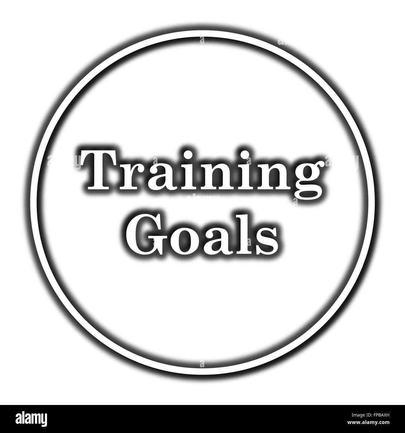 Training goals icon. button on white background Stock Photo