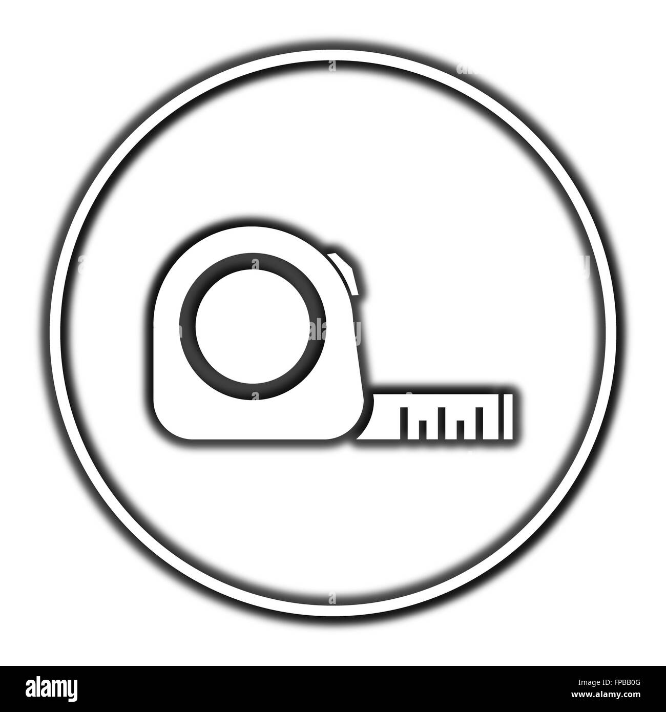 Tape measure icon. Internet button on white background Stock Photo - Alamy