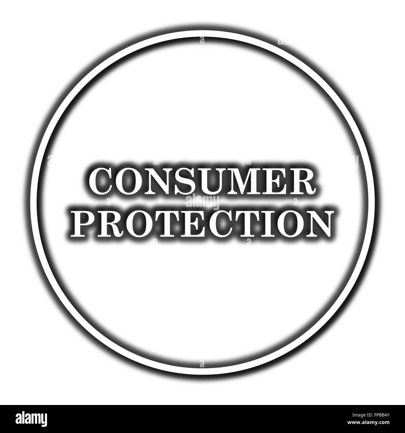 Consumer protection icon. Internet button on white background Stock ...