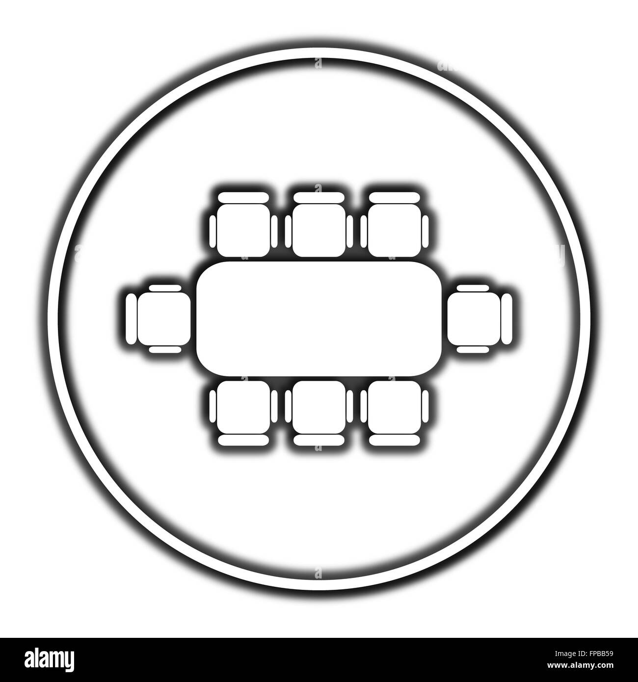 Business meeting table icon. Internet button on white background. Stock Photo