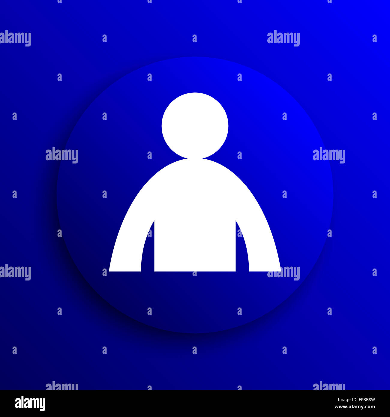 User profile icon. Internet button on blue background Stock Photo - Alamy