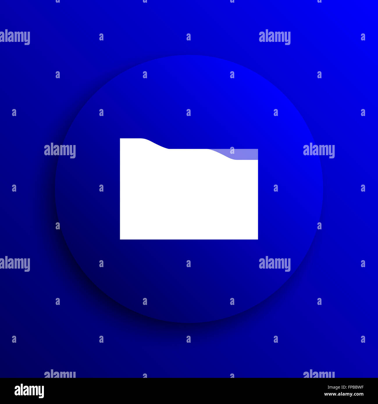 Folder icon. Internet button on blue background Stock Photo - Alamy