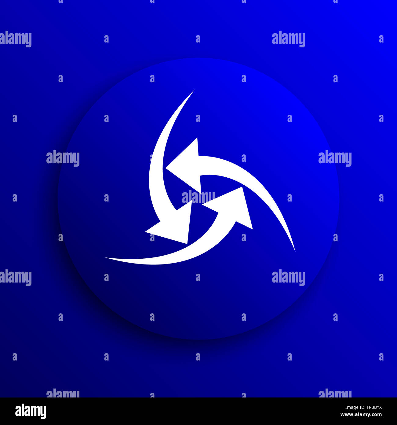 Change icon. Internet button on blue background Stock Photo - Alamy