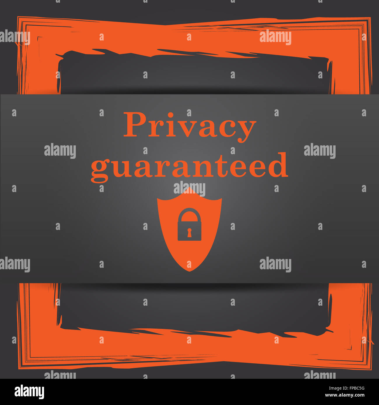 Privacy guaranteed icon. Internet button on grey background Stock Photo ...